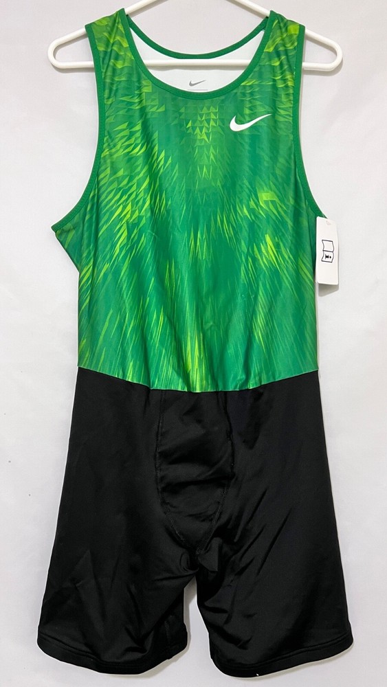 NWT 2018 NIKE Digital Race Day Mens Large Green Running Unitard 880462-377