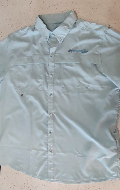 Men's The Florida Nomad Vented Fishing Shirt Short Sleeve "Born to Sea" XL RARE gallery