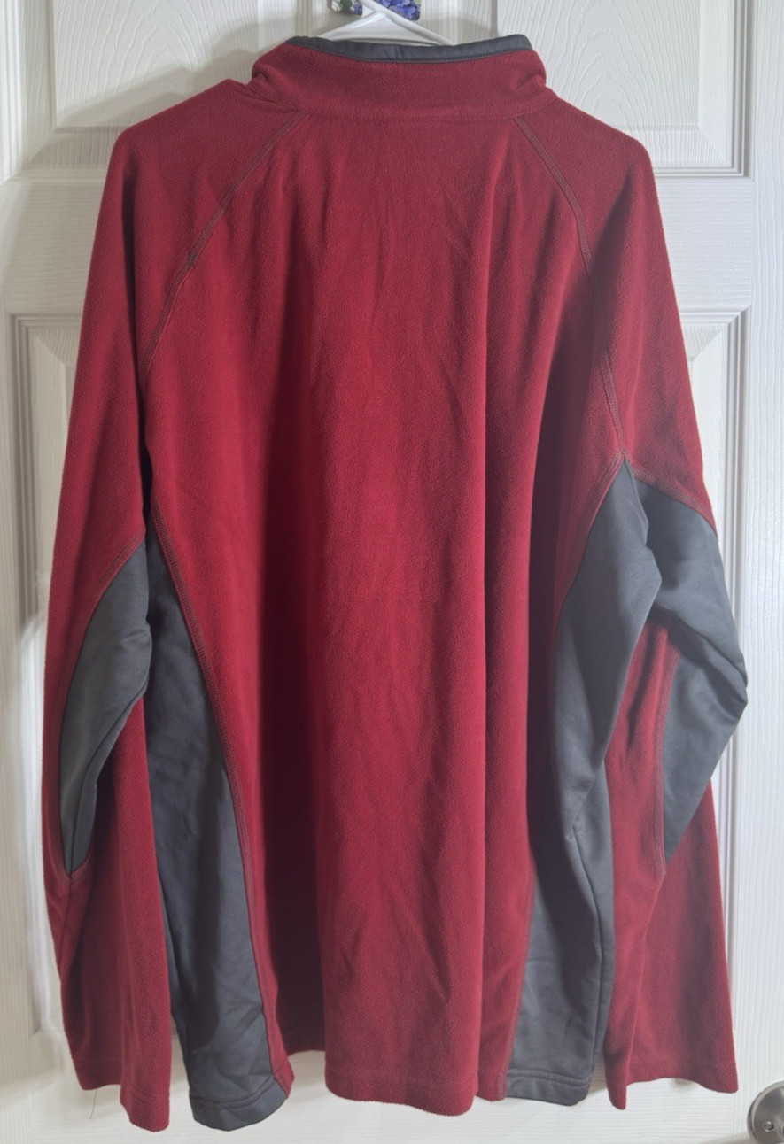 Columbia Men's Pine Ridge Quarter Zip Fleece Pullover Red and Gray XXL gallery