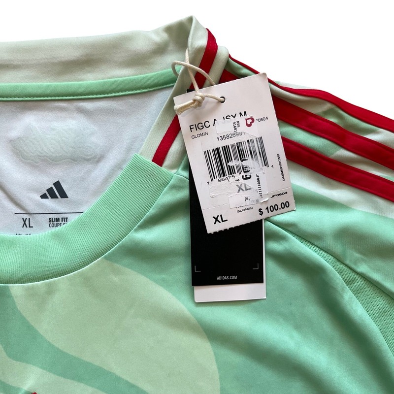Adidas Italy FIGC Mens Pre-Match Jersey Glow Mint Green XL JF0604 New gallery