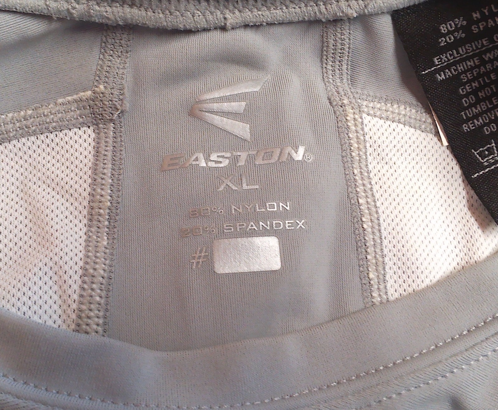 Easton Baseball Grey & White Vented Long Sleeve Shirt Men's Size X-Large gallery