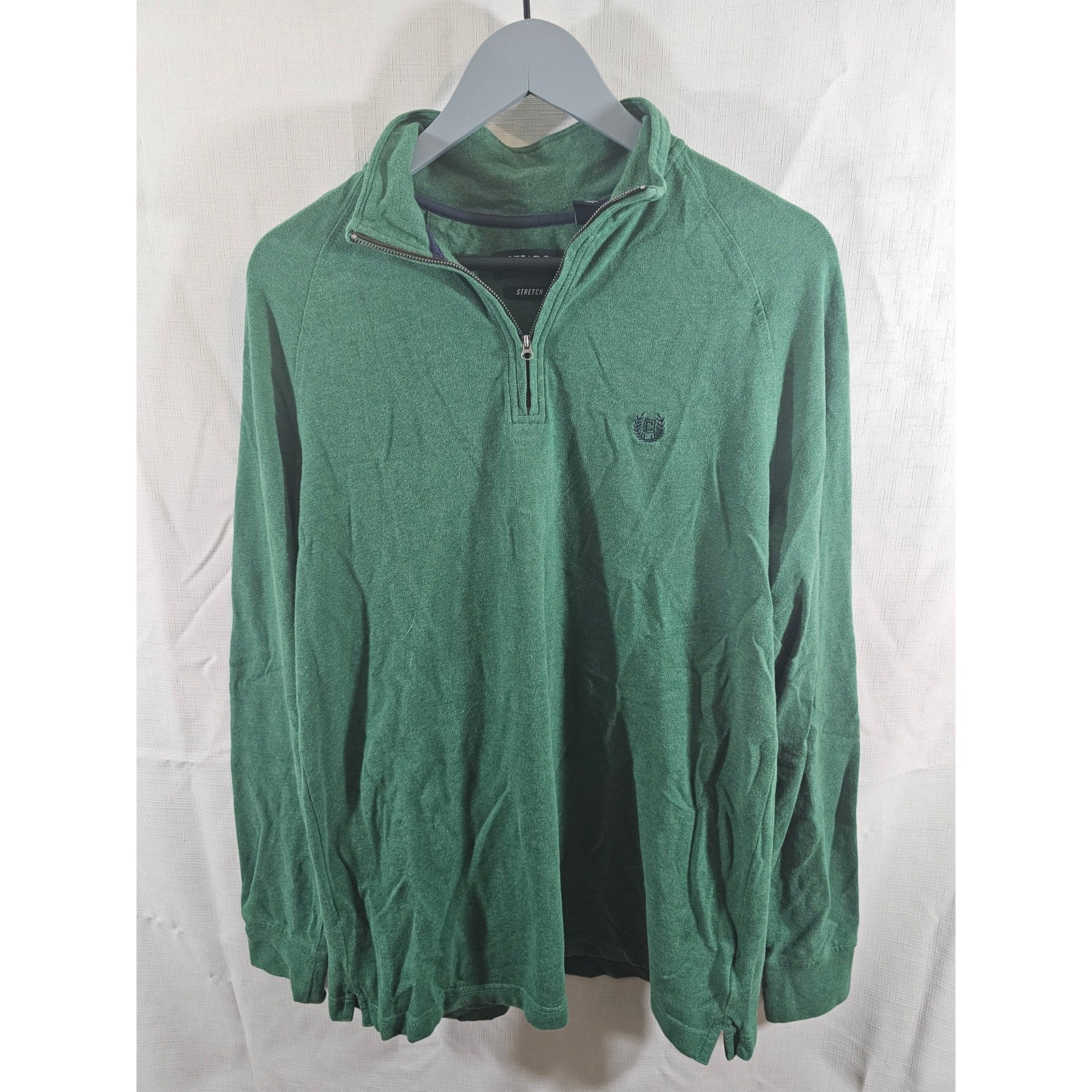 Chaps Green Men’s Long Sleeve 1/4 Zip Pullover Fleece Shirt Soft Size Medium gallery