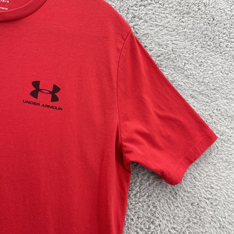 Under Armour Project Rock Tee Men Extra Large XL Red Loose Heatgear Activewear gallery