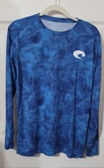 Small New Authentic Costa Long Sleeve T-Shirt Technical Crew Royal Blue
