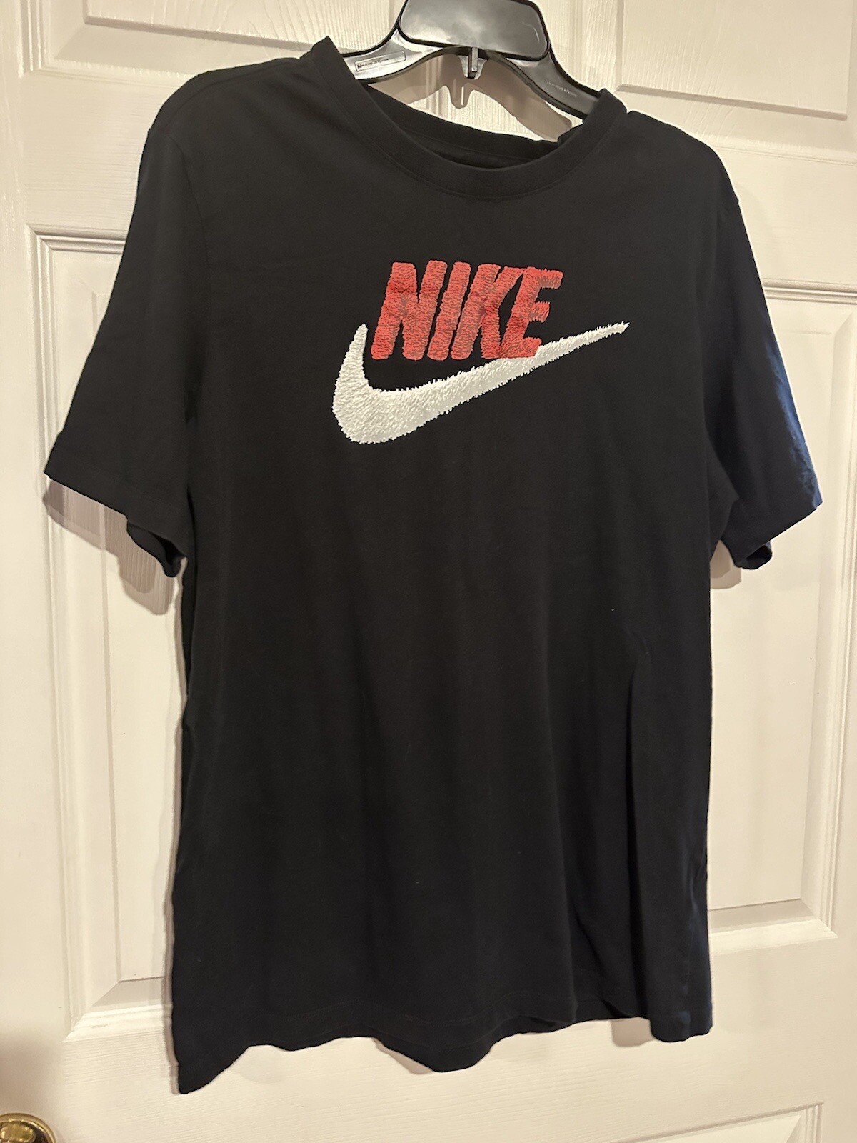 Nike Sportswear Crew Shirt Men's Short Sleeve Black/University Red/White Large gallery