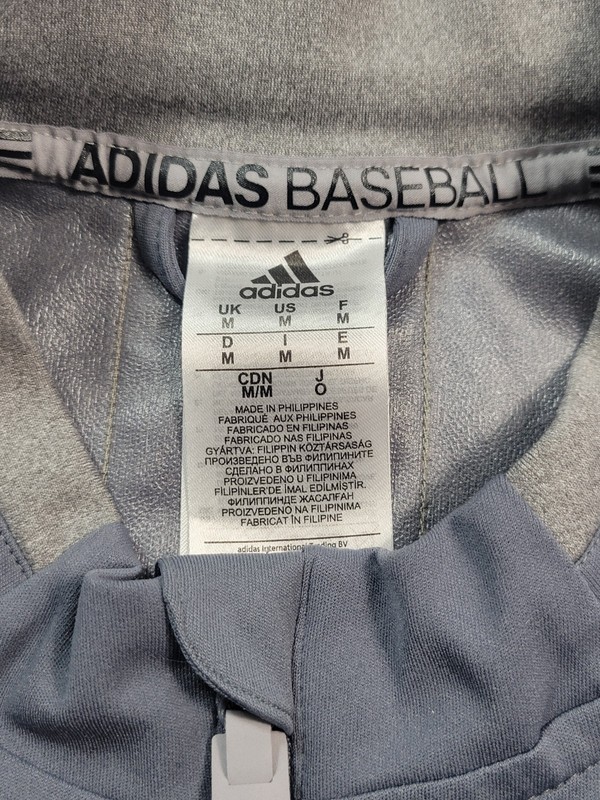 Adidas Baseball 1/4 Zip Pullover Mens Medium Gray Performance Training Top gallery