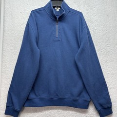J. Crew Mens Size M Blue Oarsman Vintage 1/4 Zip Waffle Pullover Shirt (T2)