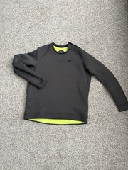 Nike Mens GOLF Tech Therma Sphere Crew Sweat Shirt Top Charcoal Grey XL