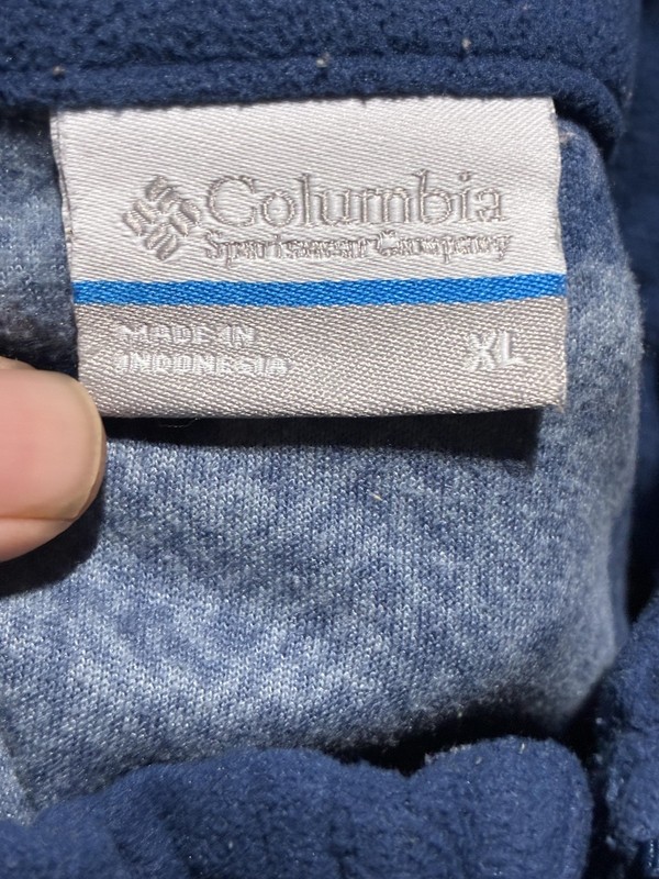 Columbia Pullover Mens XL Blue Camo 1/4 Zip Long Sleeve Fleece Hiking Outdoor gallery