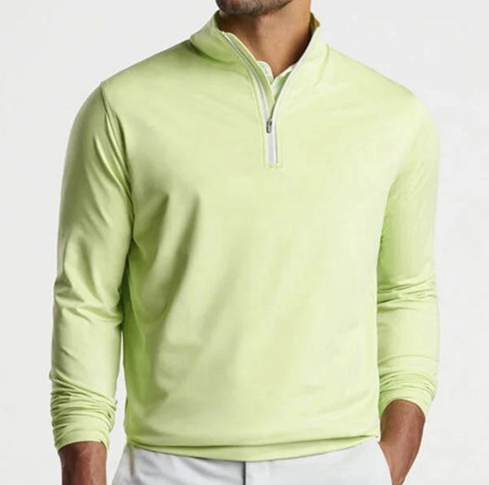 Peter Millar M Perth Mélange Performance Quarter-Zip Pullover Spritzer NWT gallery