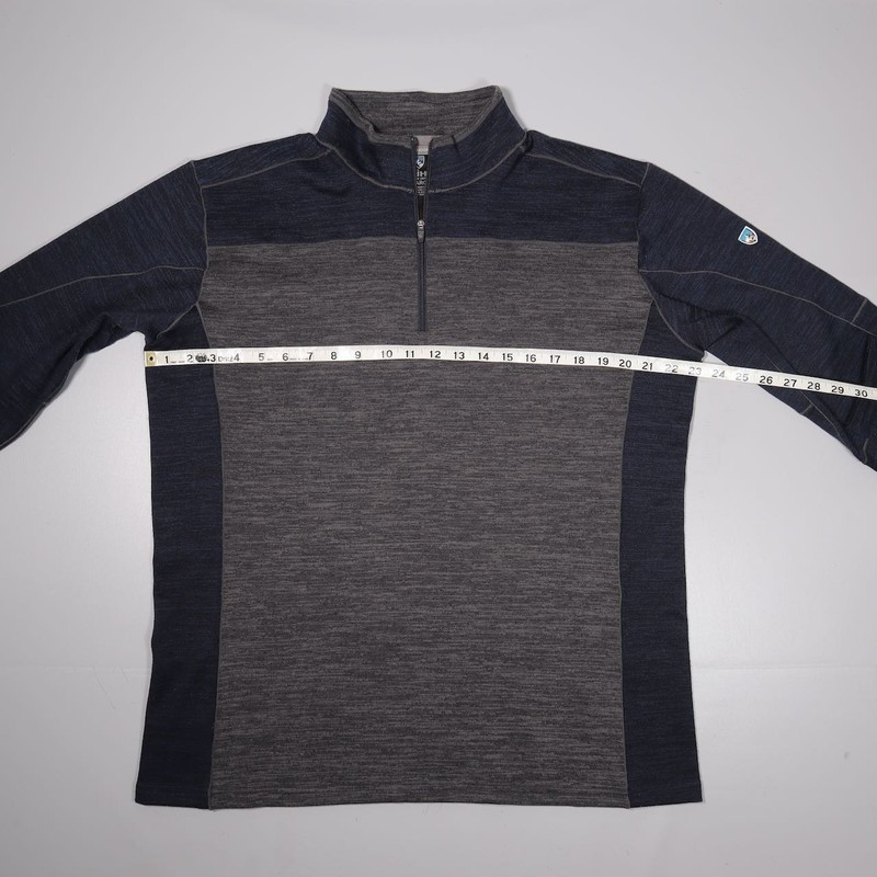 Kuhl Ryzer 1/4 Zip Shirt Blue Gray Performance Pullover Hiking Camp Mens XL gallery