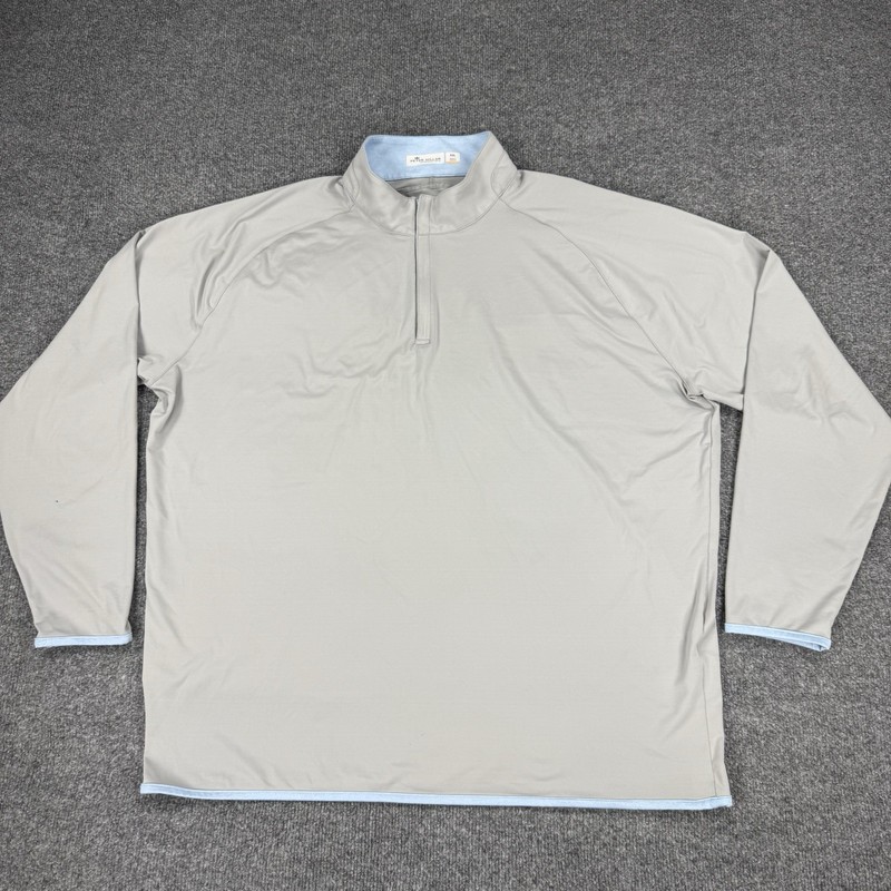 Peter Millar 1/4 Zip Pullover Mens 2XL Gray Featherweight Solar Cool Performance gallery