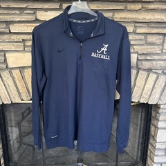 Nike Atlanta Braves XXL Baseball MLB Quarter Zip Long Sleeve Blue Dri-Fit Jacket