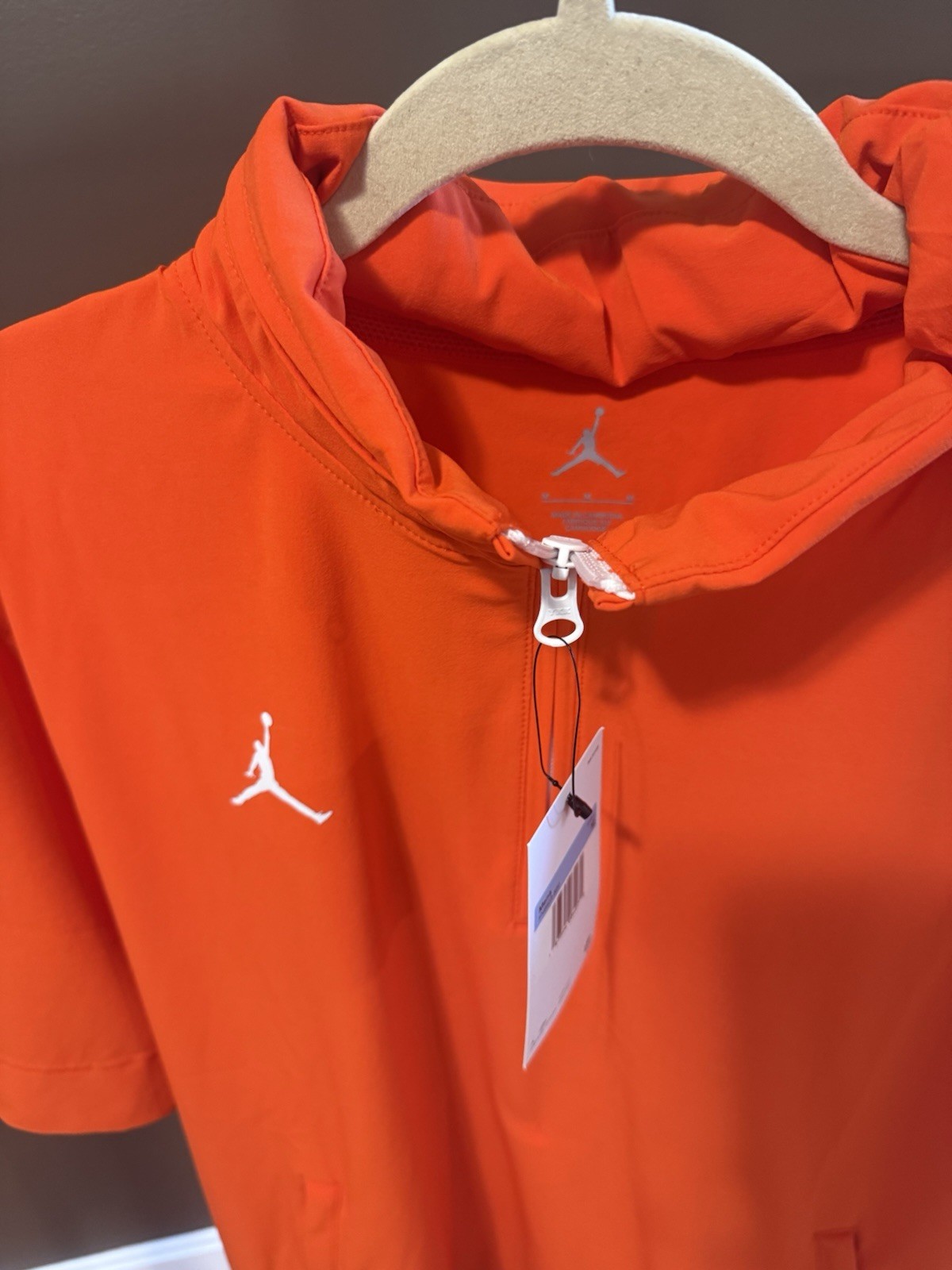 Jordan Golf Men’s M Orange Solid 1/2 Zip Mock Neck Short Sleeve Pullover Tee gallery
