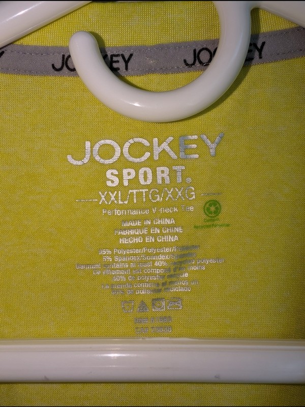 Jockey Sports Neon Lime V-Neck Short Sleeve Tee Size XXL gallery