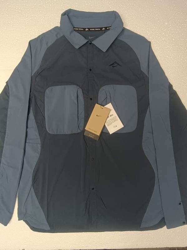 Nike Trail Dri-FIT ADV Running Shirt Jacket Men's Size S Two-Tone Blue NWT gallery