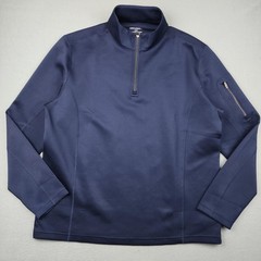 UNTUCKit Mazzano Pullover Mens Large Blue Quarter Zip Stretch Knit Mock Neck 1/4