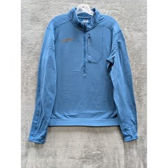 Gorpcore 1/4 Zip Pullover Mens Large Hoka One One Blue Textured Grid Fleece