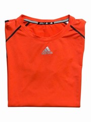 Adidas Climalite Running Shirt Mens Large Orange Athletic Training Tee