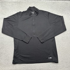 REI Co-op Mens Large Midweight Base Layer Half-Zip Black 1/2 Zip Pullover 207878