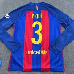 FC Barcelona Nike Pique 2016 2017 Home Jersey Medium Football Adult Long Sleeves