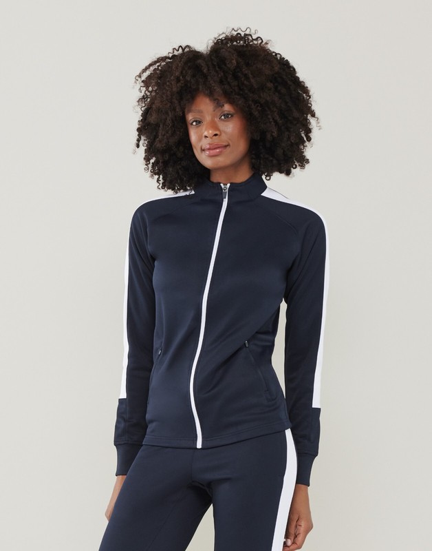 Track Jacket Full Zip Up Two Tone Tracksuit Top Sports Activewear Men Women gallery