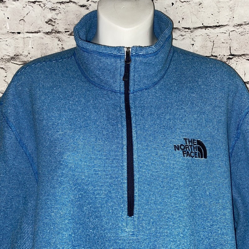 The North Face Mens 1/4 Zip Fleece Shirt Jacket L Turquoise Blue Shirt B24 gallery