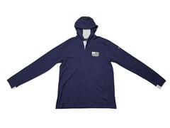 Under Armour Navy Military Men’s 1/4 Button Long Sleeve Hooded Thermal Sz XL