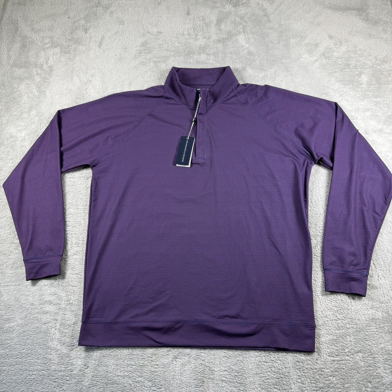 Holderness & Bourne Pullover Mens Large Purple DryLuxe 1/4 Zip Golf Performance gallery
