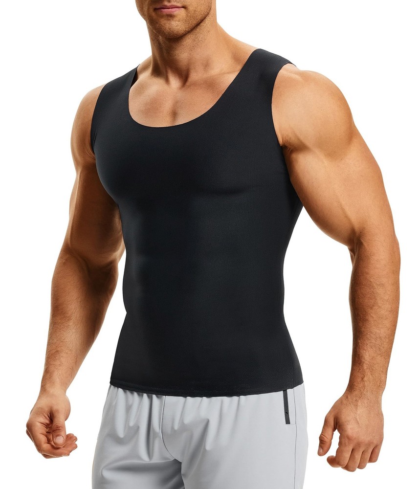 Compression Shirts for Men Slimming Workout Tank Tops Undershirts Vest Sleeve...