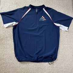 USA Adidas 1/4 Zip USA Theme Flag Logo Pullover Men’s M Navy Blue Patriotic