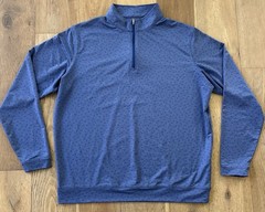 Peter Millar Perth Carts Men’s Performance Quarter 1/4 Zip Pullover Blue XL