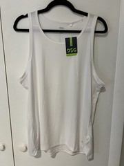 New DSG Men’s Tank Top Pure White Size M Running Training Gymwear Activewear