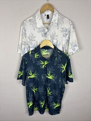 Adidas Oasis Golf Polo Shirt Lot of 2 Floral Print Performance Mens M