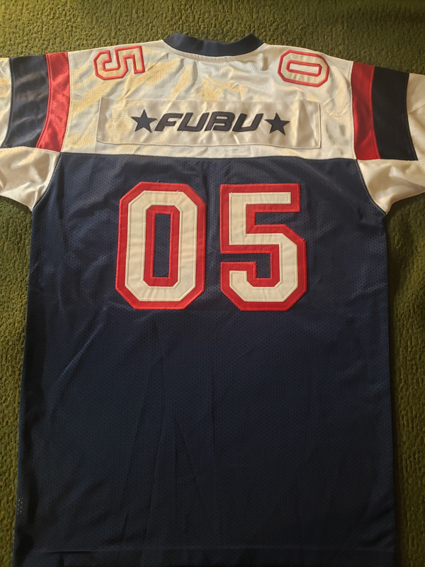 Vintage FUBU Jersey Mens Large Blue White Red 05 ALL STATE Football Y2K 90s gallery