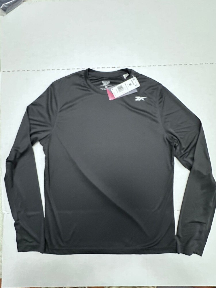 REEBOK CLASSIC FIT LONG SLEEVE TRAINING TECH TEE SHIRT BLACK MEDIUM NEW WITH TAG