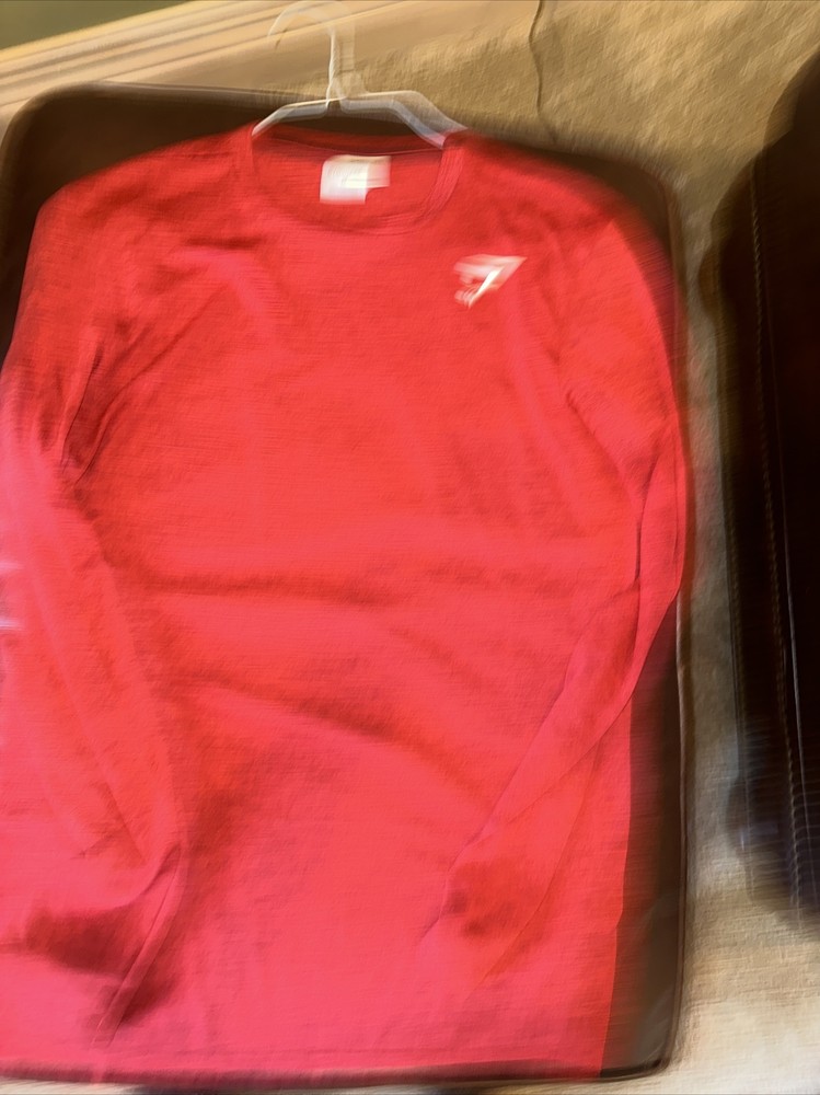 Gymshark Men's Element Large Red Baselayer Long Sleeve Shirt Active