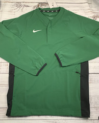 Nike Mens SMALL Green Baseball Training Pullover Jacket 1/2 Zip DO9174-341