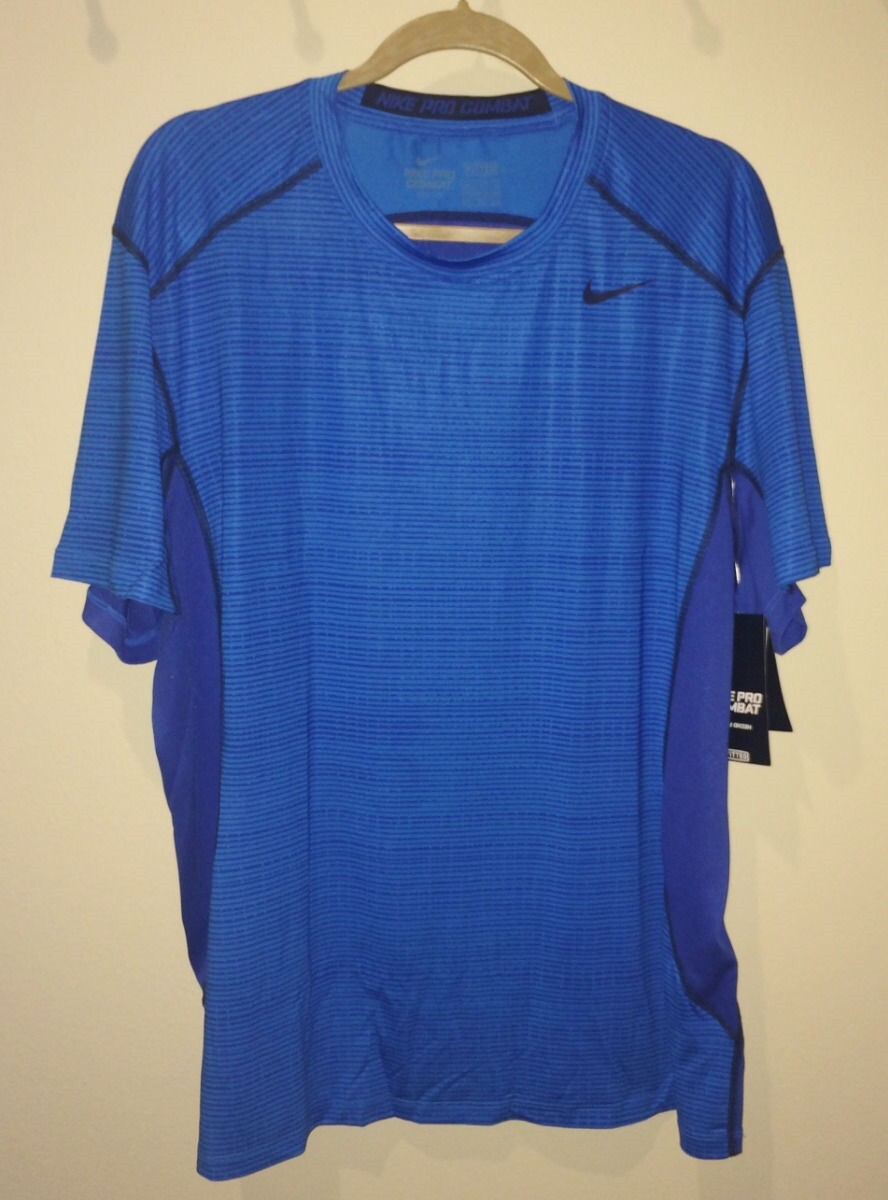 NIKE Hypercell Fitted Dri Fit Blue Glow Royal S/S Training Shirt NEW Mens Sz 2XL gallery