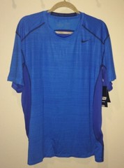 NIKE Hypercell Fitted Dri Fit Blue Glow Royal S/S Training Shirt NEW Mens Sz 2XL