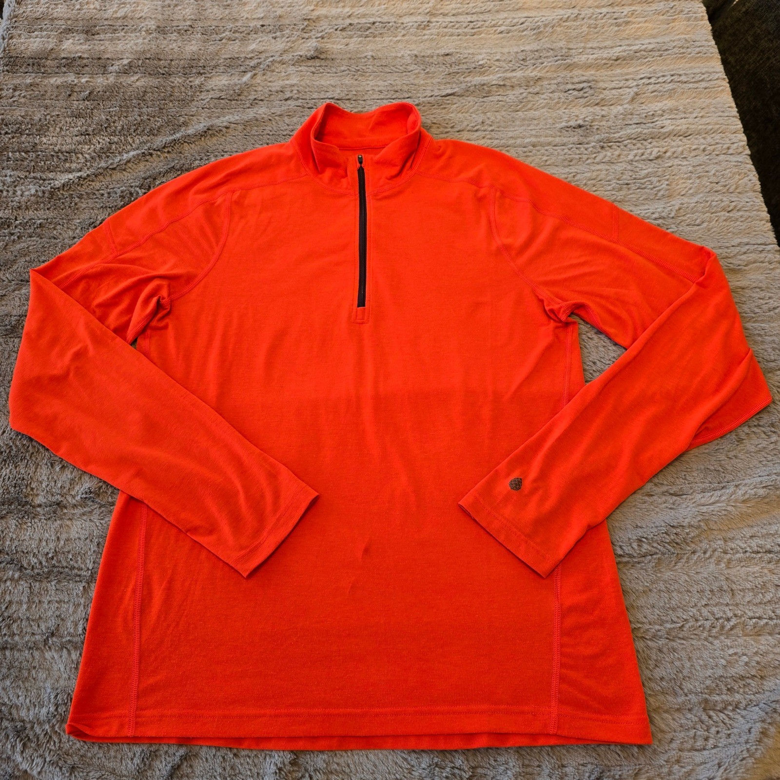 Stio Mens Basis Quarter Zip Pullover Red Orange Long Sleeve Thumbhole Shirt M gallery