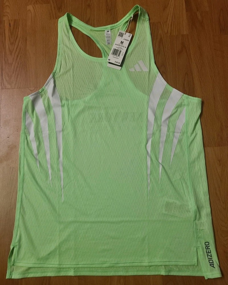 Adidas Adizero NYC New York Pro Elite Running Singlet Lime Men's Medium JY6999