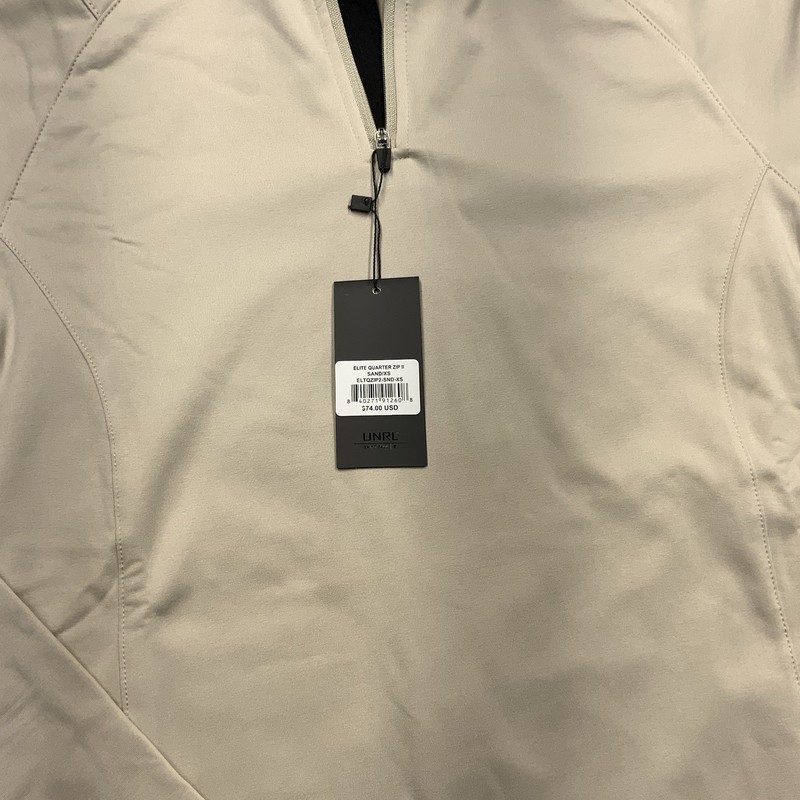 New UNRL Quarter Zip Pullover Men Athletic Performance Golf Lightweight XS Tan gallery
