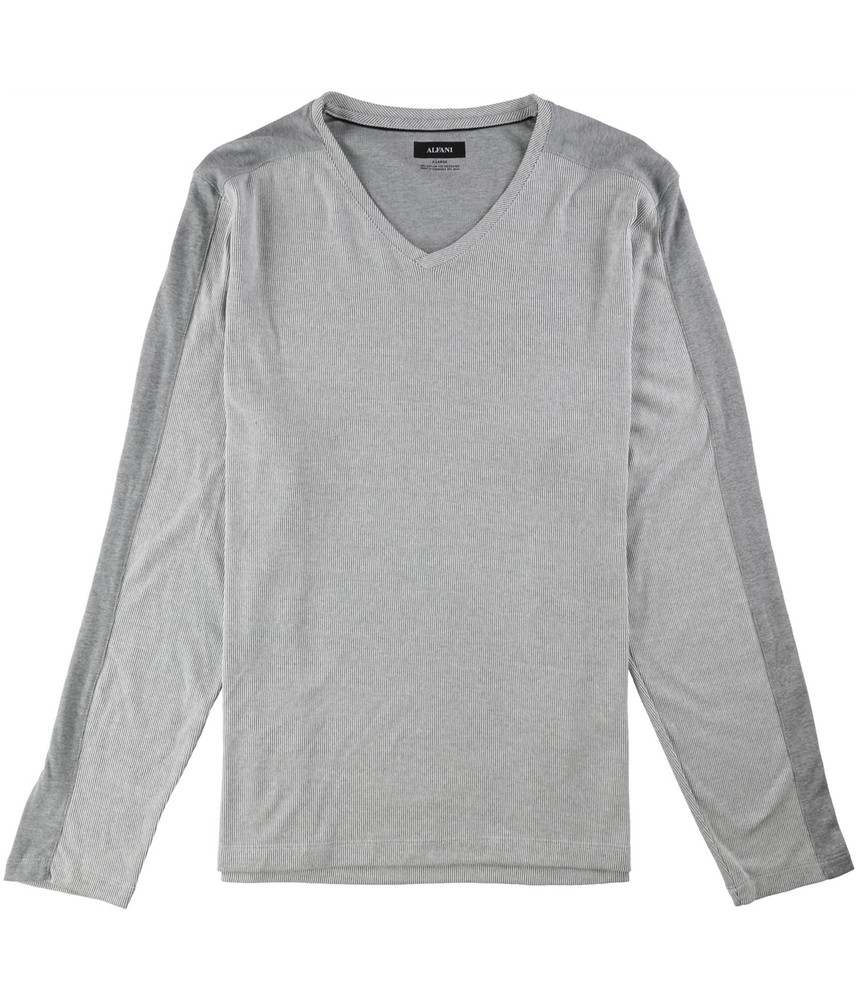 Alfani Mens Textured LS Basic T-Shirt, brightwhite, XL