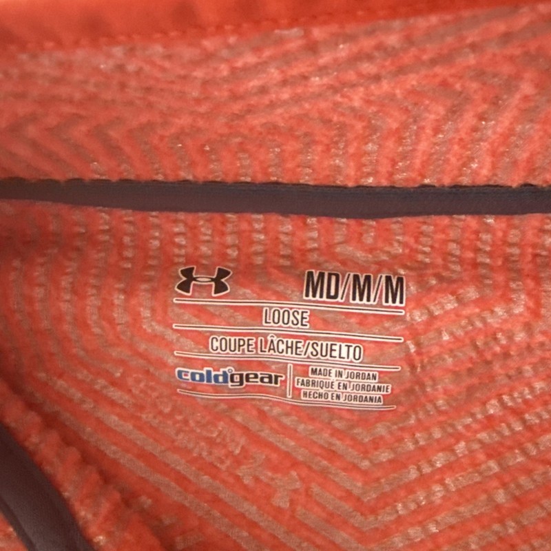 Under Armour Drive Golf 1/4 Zip Mens Med Orange Fleece Pullover Clemson Color gallery