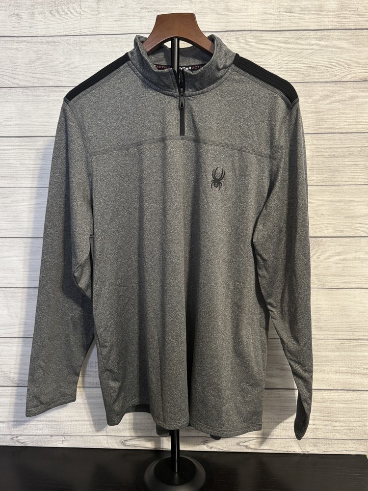Spyder Active Men’s Quarter Zip Performance Pullover ProWB Gray Size L