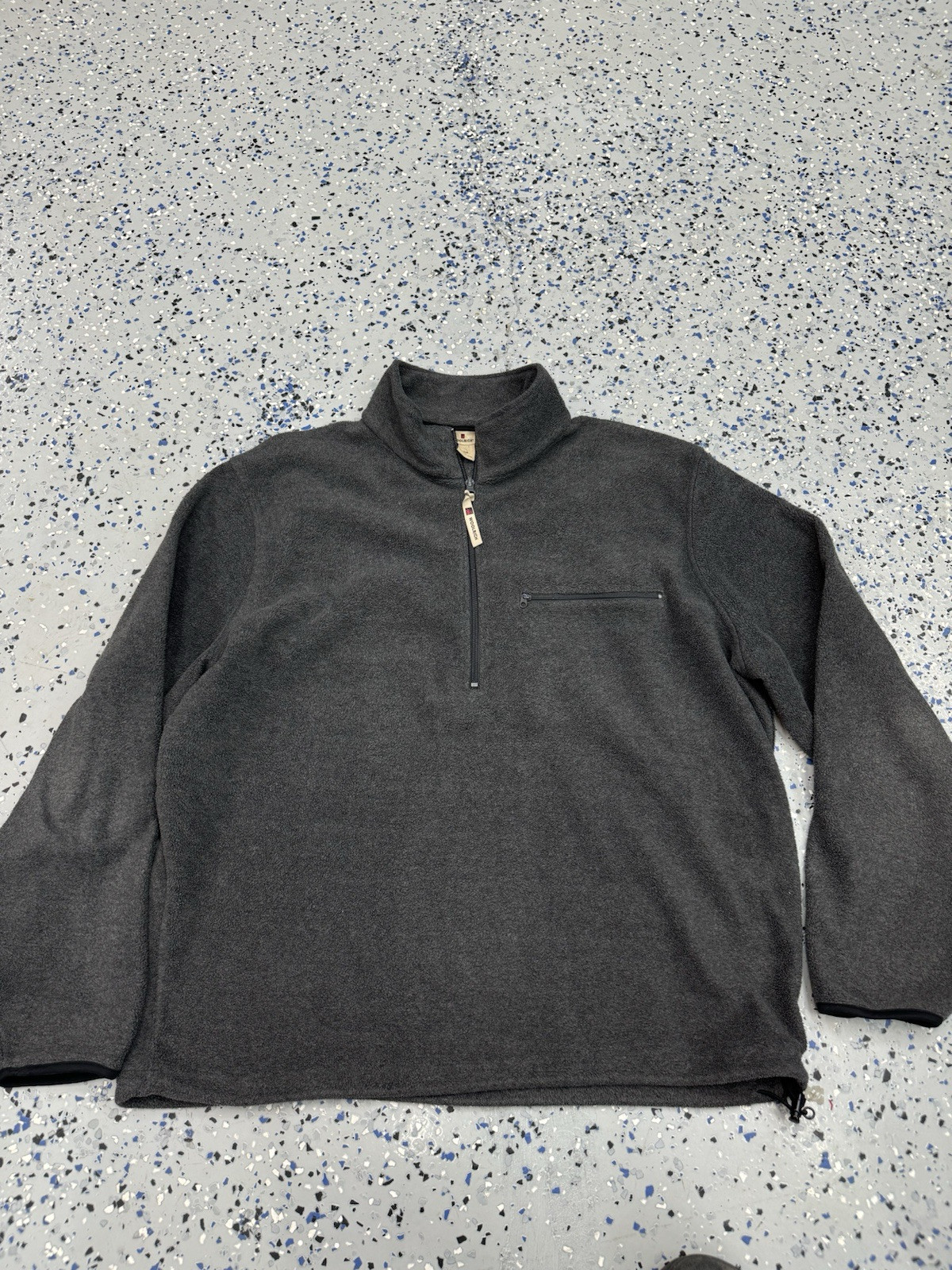 Woolrich 1/4 Zip Knit Fleece Pullover Sweater Mens XL Charcoal Gray Used gallery