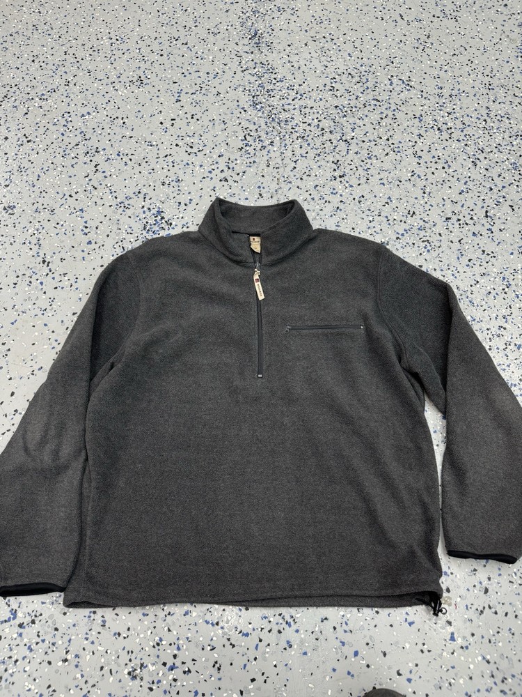 Woolrich 1/4 Zip Knit Fleece Pullover Sweater Mens XL Charcoal Gray Used