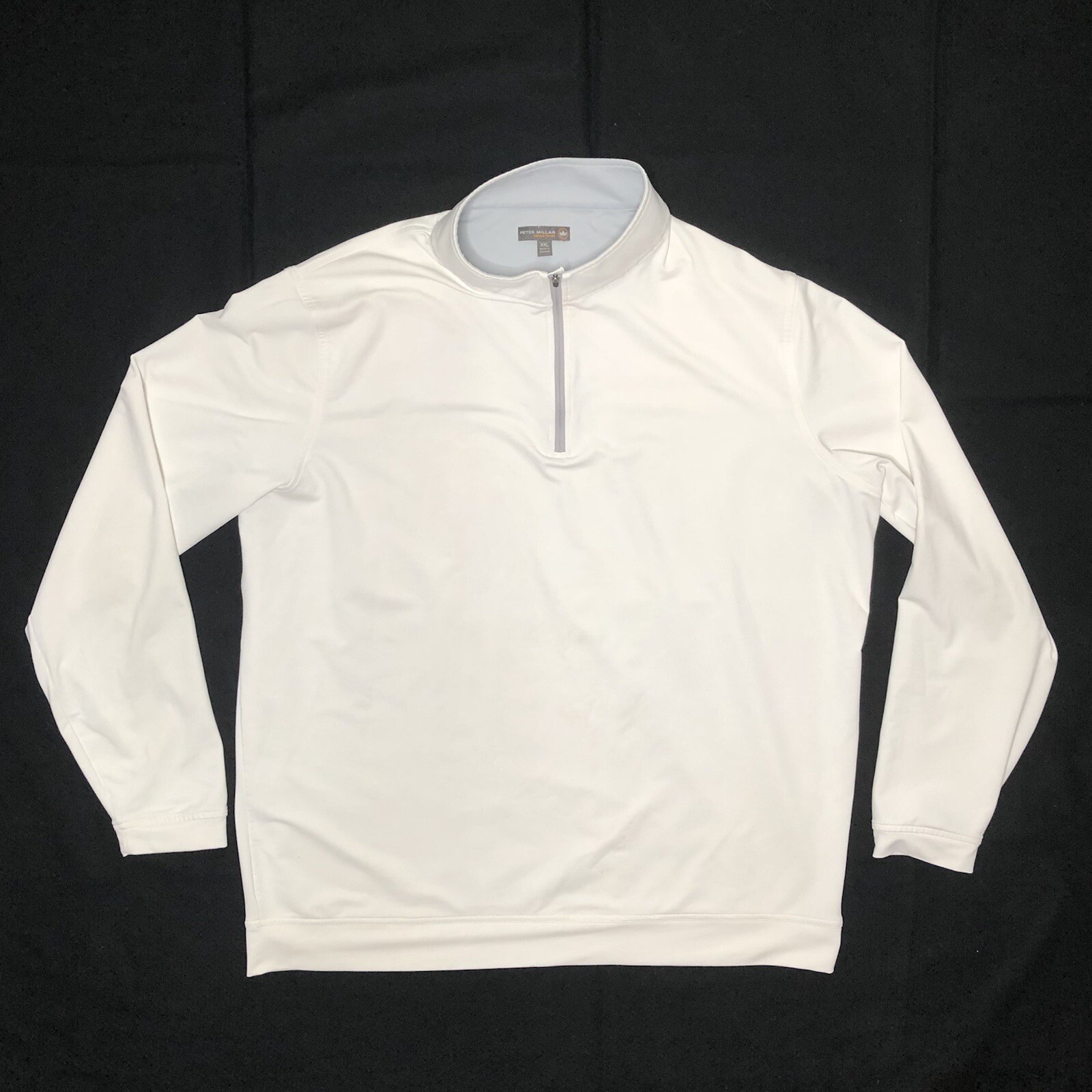 Peter Millar White Perth Stretch Loop Terry Quarter Zip Pullover MC0EK40 XXL 2XL gallery