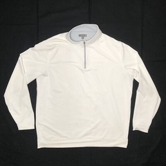Peter Millar White Perth Stretch Loop Terry Quarter Zip Pullover MC0EK40 XXL 2XL